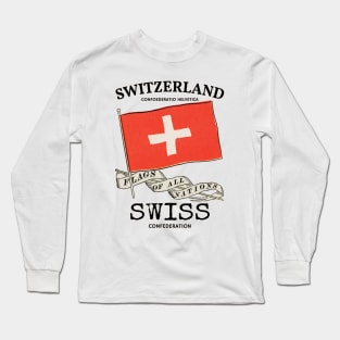 Vintage Switzerland Country Flag Long Sleeve T-Shirt